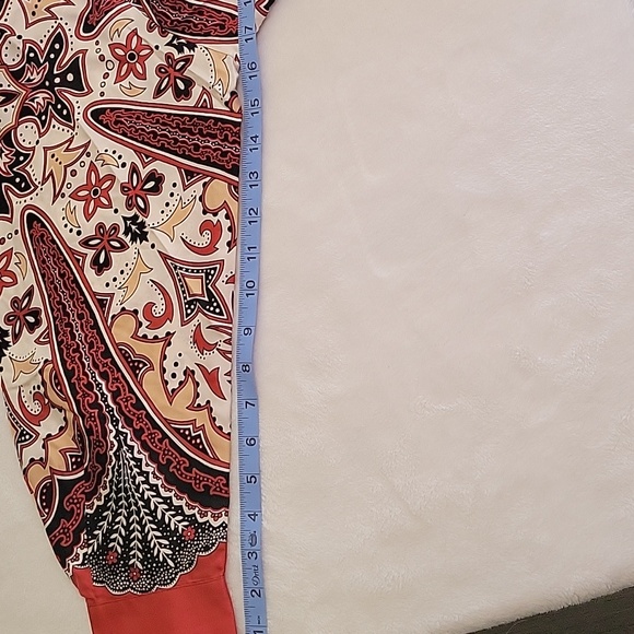 Victor Costa Vintage 100% Silk  Occasion  Red and Cream Paisley Shirt  size 1X - Picture 12 of 15